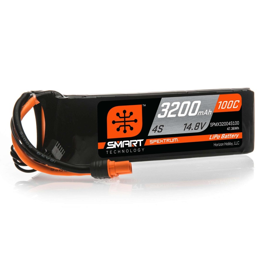 Batteries * | Hot Sale Spektrum 14.8V 3200Mah 4S 100C Smart Lipo Battery: Ic3