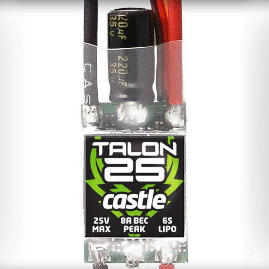 Electronic Speed Controls * | Flash Sale Castle Creations Talon 25-Amp 25V Esc With 8-Amp Bec