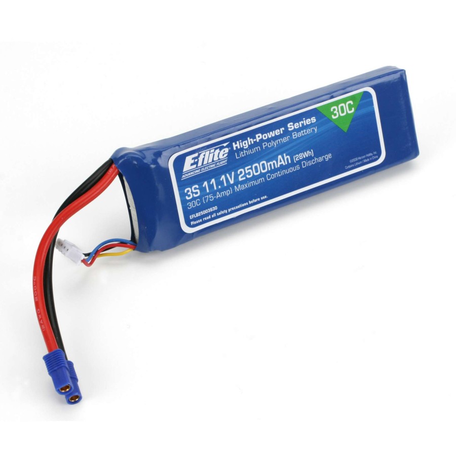 Batteries * | Deals E-Flite 11.1V 2500Mah 3S 30C Lipo, Battery: Ec3